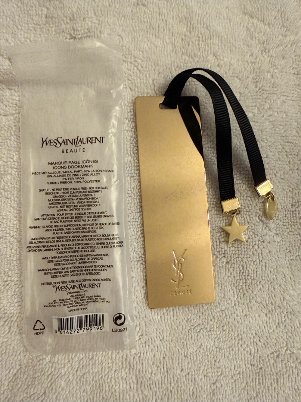 YSL Beaute Gold Bookmark